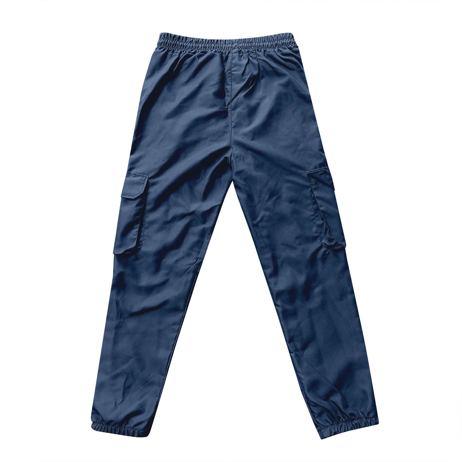 thumbnail image 5 of Pantalones de trabajo de color liso con cremallera para hombre: bolsillos grandes, cordones en los tobillos, estilo informal holgado, para negocios/deporte, poliéster, diseño con cintura ajustable., 5 of 5